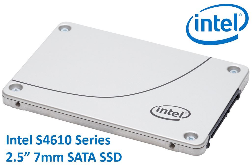 Intel DC S4610 240GB SSD in 2.5-inch form factor with SATA3 interface, showcasing its sleek design and advanced technology.