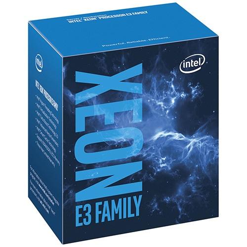 INTEL E3-1220v6 Quad Core Xeon processor in a boxed retail package, showcasing its sleek design and specifications.