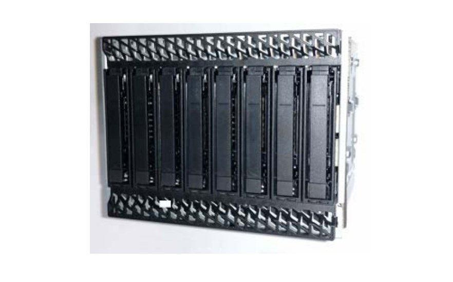 Intel Hot Swap Drive Cage Kit designed for tower servers, accommodating 8 x 2.5' SAS/NVMe drives with robust construction.