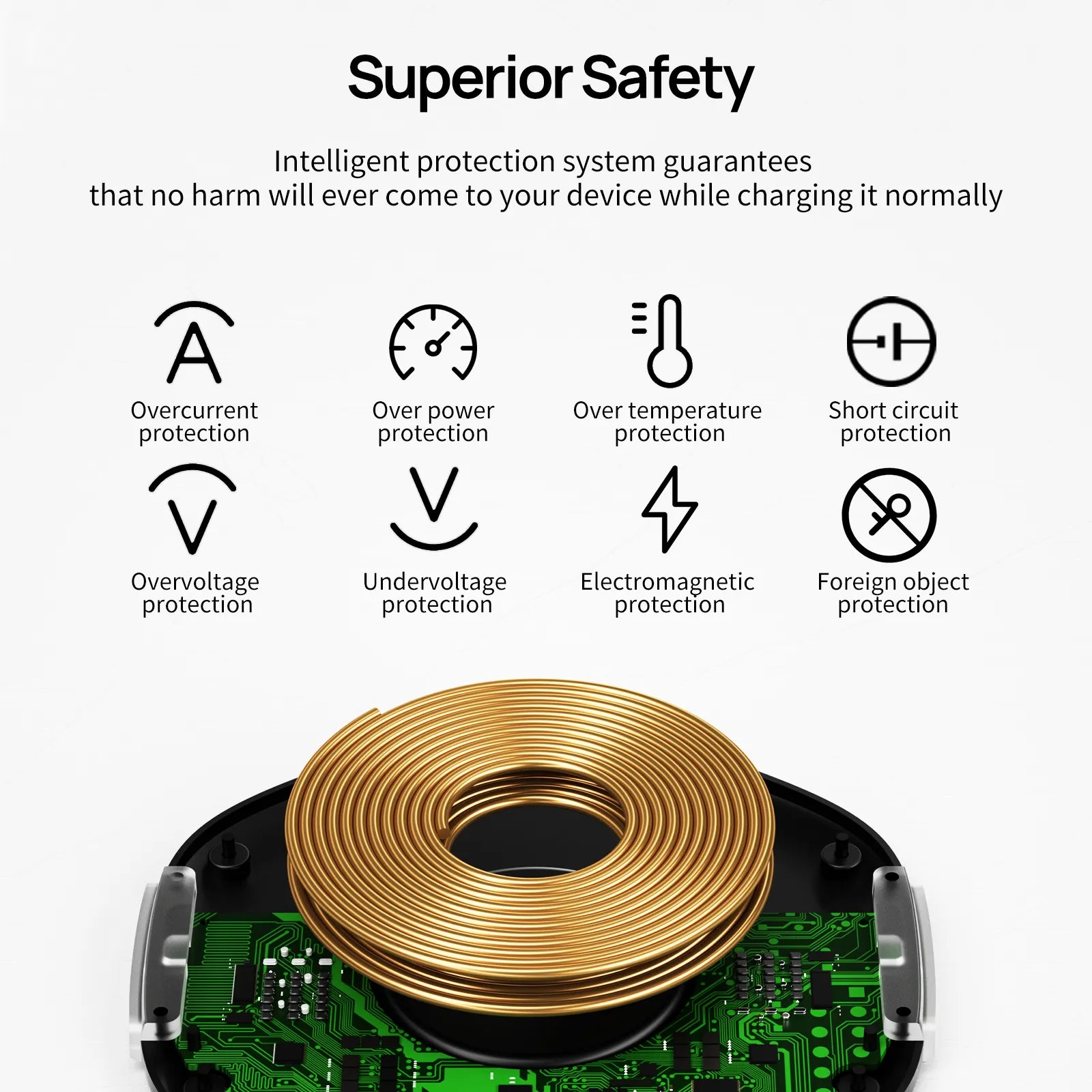 Invisible Wireless Charger installed under a desk, showcasing its sleek design and compatibility with various iPhone models.