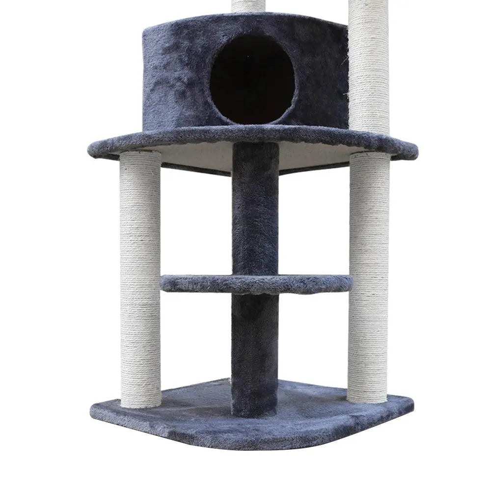 i.Pet Cat Tree 126cm with scratching posts, plush cover, and multi-level design for cats to play and relax.