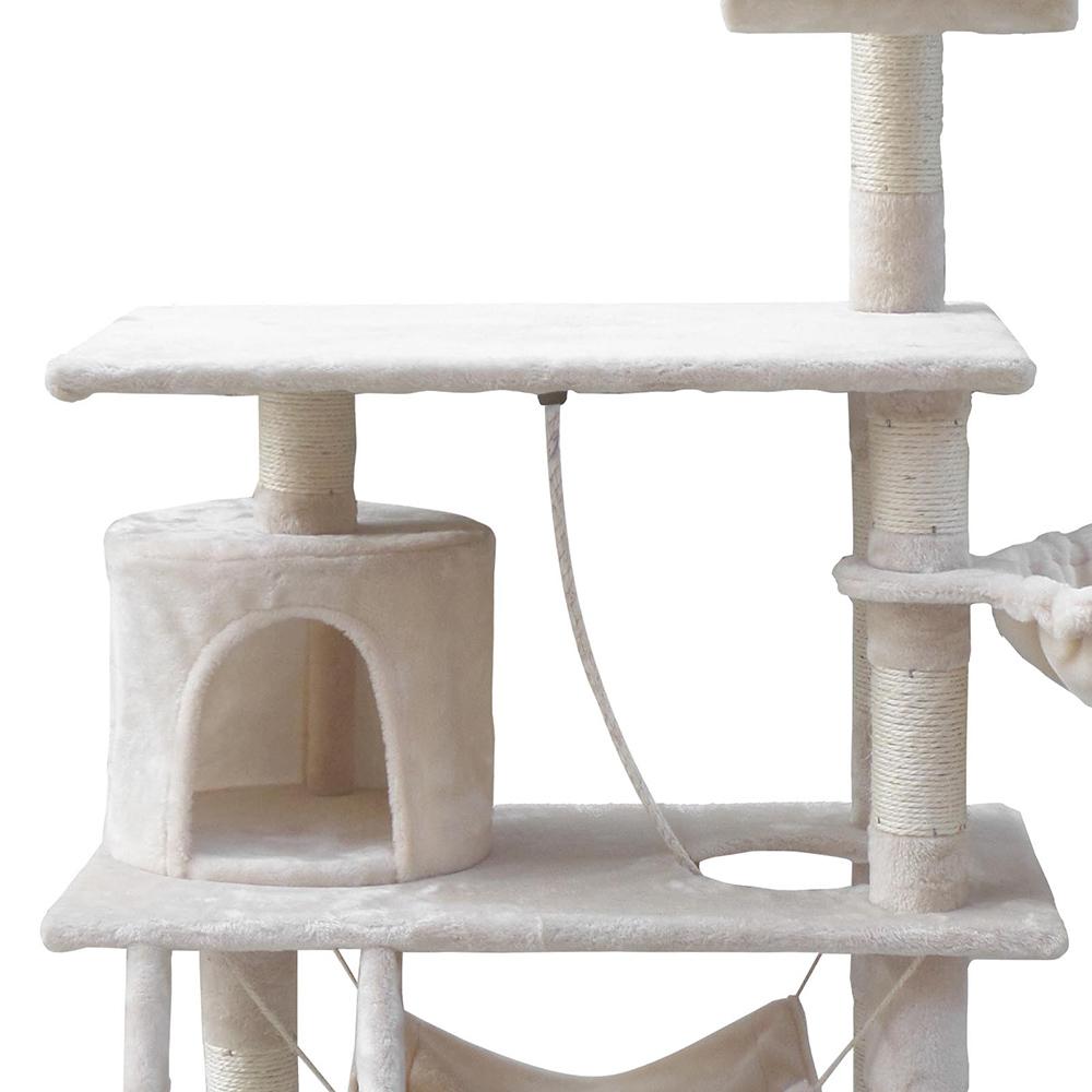 i.Pet Cat Tree 141cm with scratching posts, plush cover, and multi-level design for cats to play and relax.