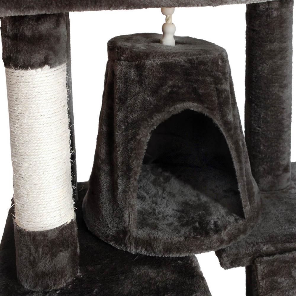 A tall 193cm i.Pet Cat Tree featuring multiple levels, sisal scratching posts, a plush surface, and hanging toys, perfect for feline play and relaxation.