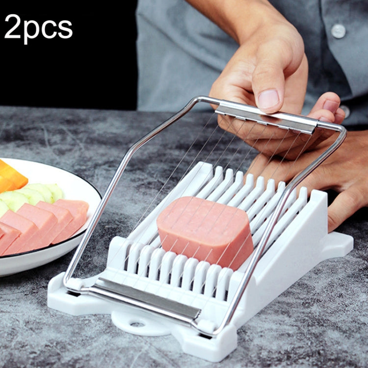 JA-958 Lunch Meat Ham Slicer with stainless steel blade and plastic handle, designed for easy slicing of ham and fruits.