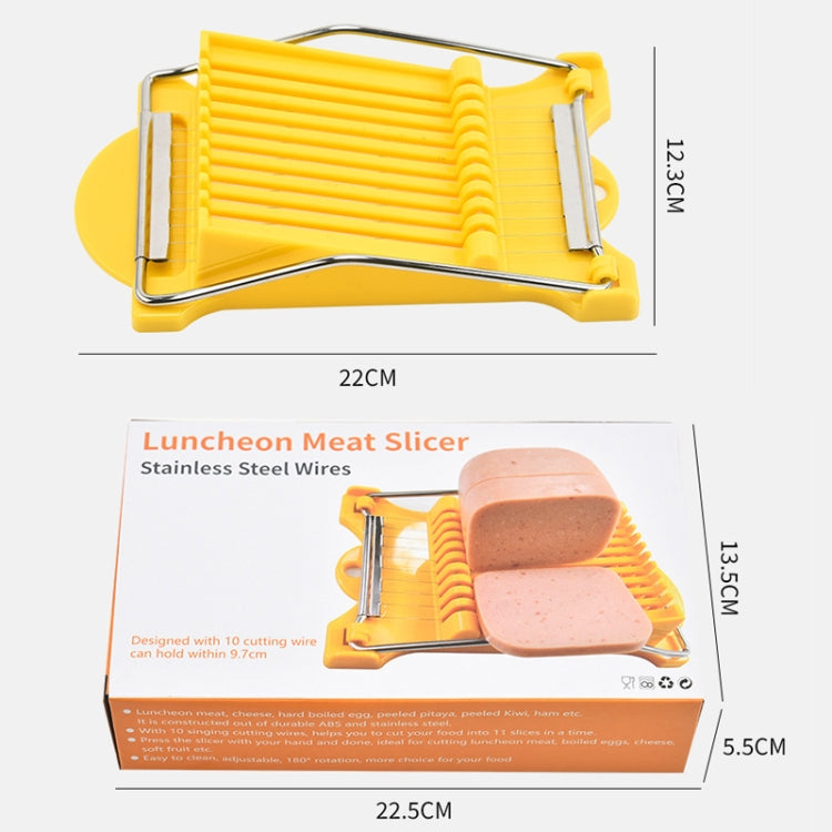 JA-958 Lunch Meat Ham Slicer with stainless steel blade and plastic handle, designed for easy slicing of ham and fruits.