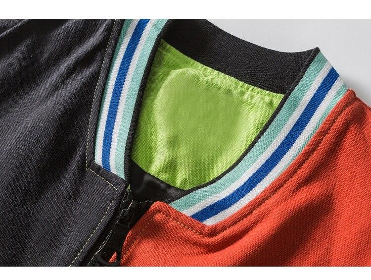 Men's Hit Color Patchwork Zipper Jacket in multicolor with a stylish design, perfect for autumn casual wear.