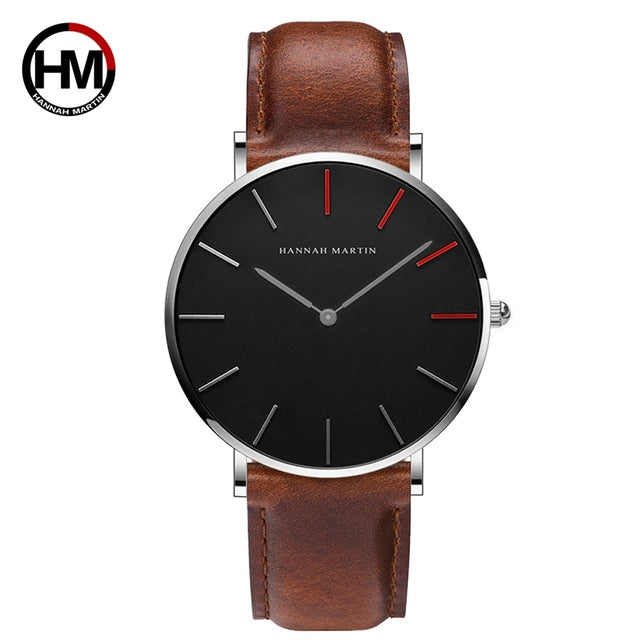 Japan Quartz Movement Men Waterproof Wrist Watch with nylon band and alloy case, showcasing a sleek ultra-thin design.