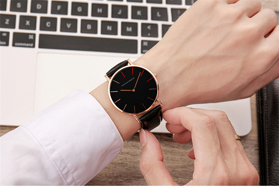 Japan Quartz Movement Men Waterproof Wrist Watch with nylon band and alloy case, showcasing a sleek ultra-thin design.