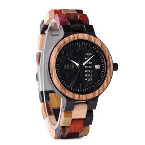 Jazz Watch for women, handcrafted from zebra wood and ebony, featuring a round case and elegant design.