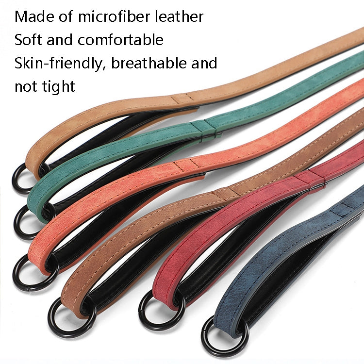 JINMAOHOU Dogs Double-Layer Leather Collar in size L, showcasing its soft microfiber leather and durable design.