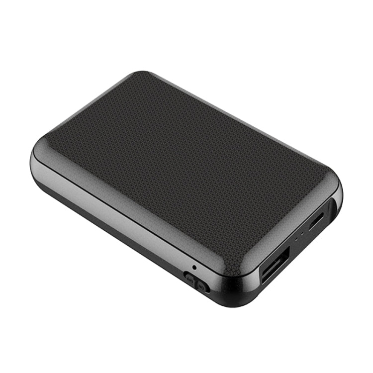 JNN Q75 Magnetic Power Bank Smart Voice Recorder in black, showcasing its sleek design and compact size.