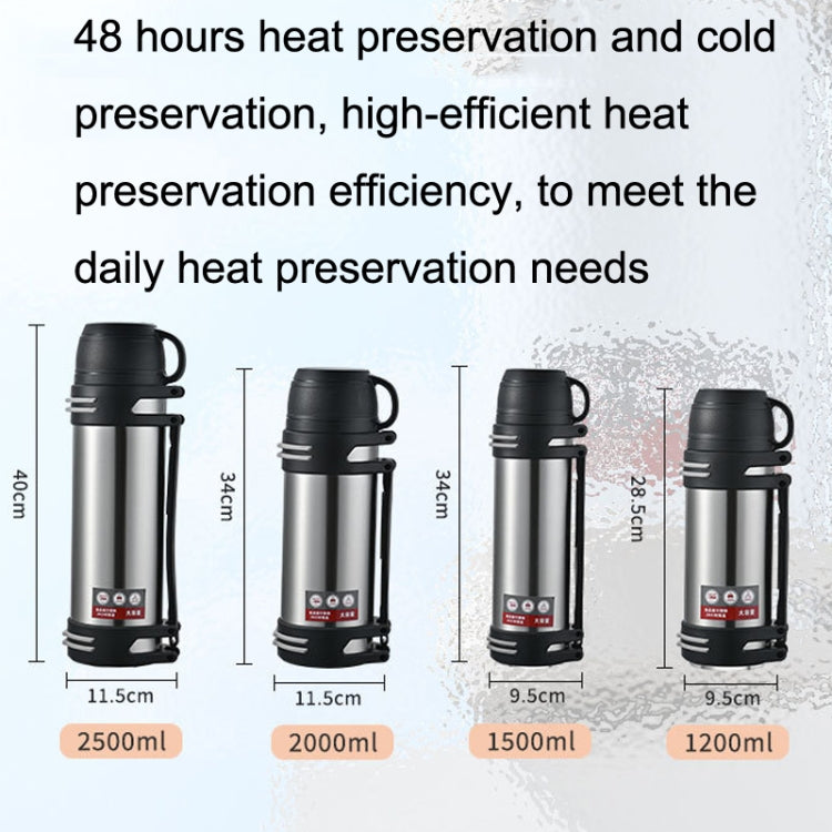 JunHeng JH-6096 Stainless Steel Insulation Pot with retractable handle and double cup cover design, ideal for travel and outdoor use.