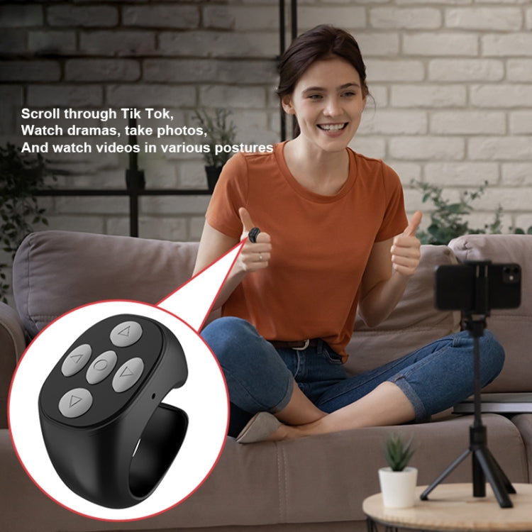 JX-05 Bluetooth Remote Control Smart Ring, ergonomically designed for comfortable use, featuring five buttons for mobile control.