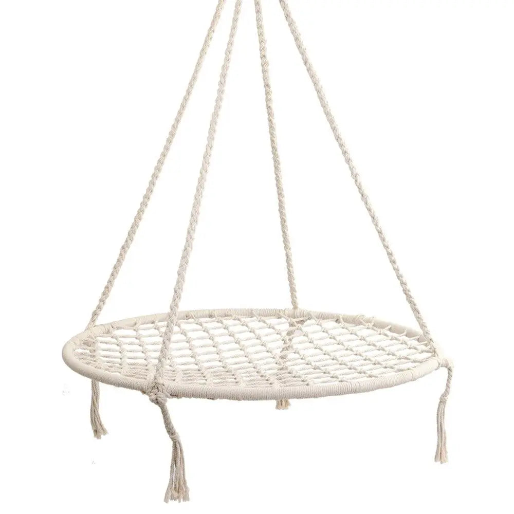 Keezi Kids Nest Swing Hammock Chair with tassels, designed for children and adults, suitable for indoor and outdoor use.