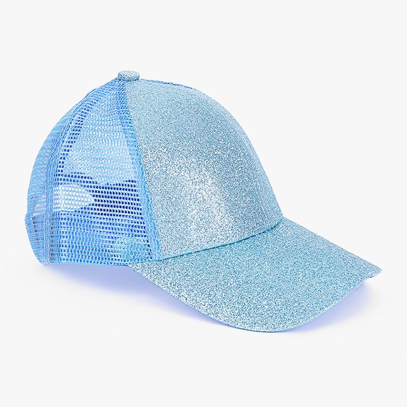 Kids Glitter Ponytail Baseball Cap in various colors with a stylish glitter design, perfect for casual wear.