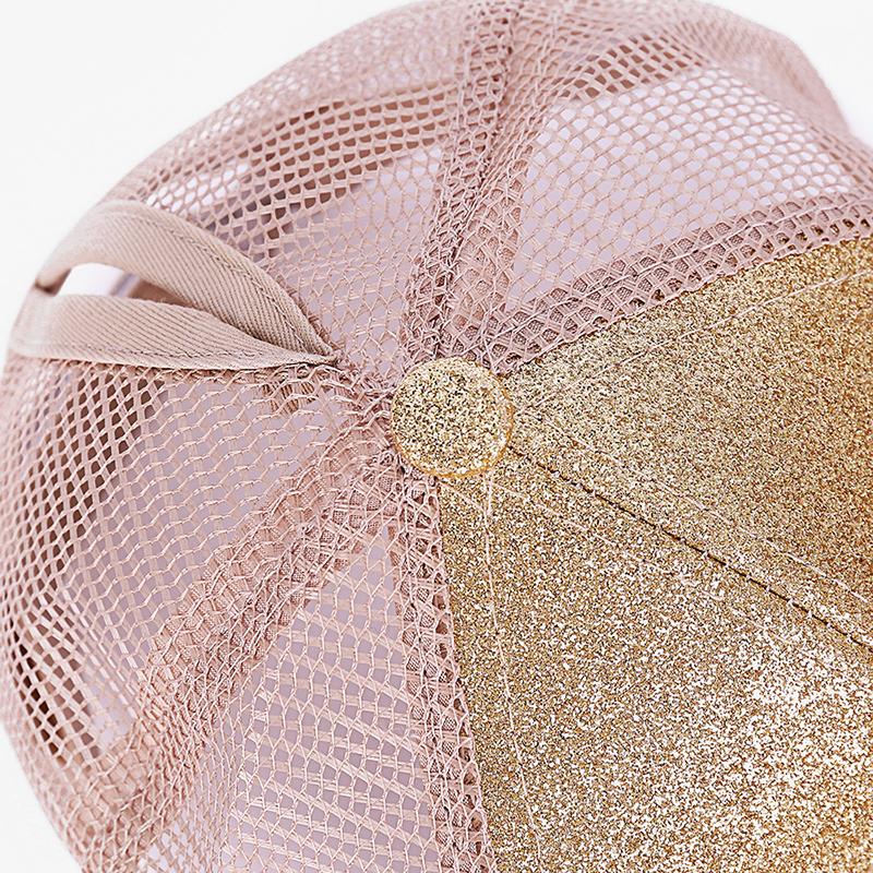 Kids Glitter Ponytail Baseball Cap in various colors with a stylish glitter design, perfect for casual wear.