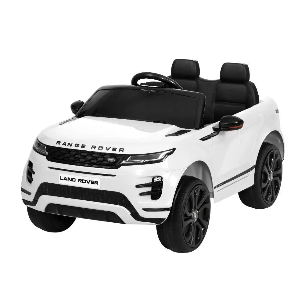 Kids Ride On Car Licensed Land Rover Evoque in black, showcasing its stylish design and features.