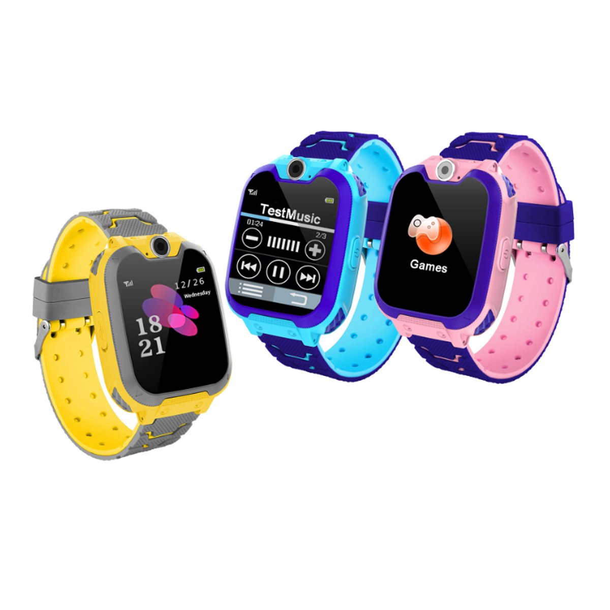 Kid's Tick Tack Fun Smart Watch featuring a colorful design, remote camera, and two-way calling functionality, perfect for children's safety and entertainment.