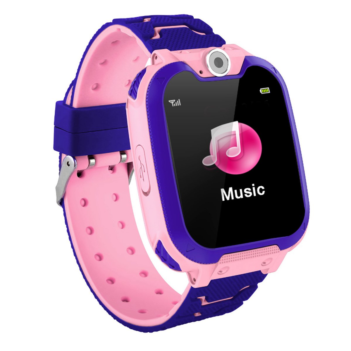 Kid's Tick Tack Fun Smart Watch featuring a colorful design, remote camera, and two-way calling functionality, perfect for children's safety and entertainment.