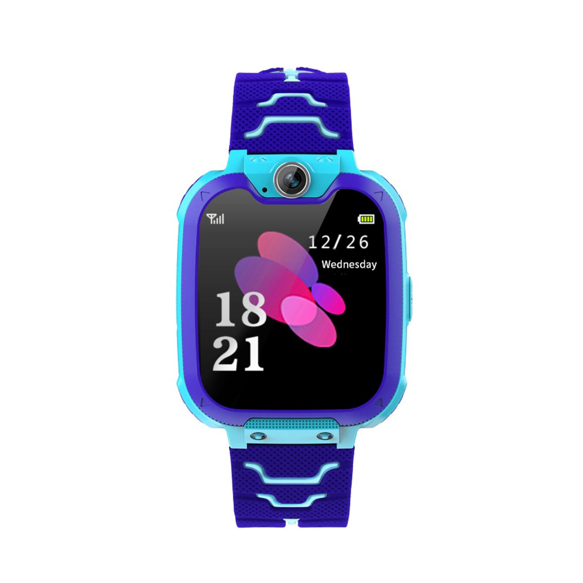 Kid's Tick Tack Fun Smart Watch featuring a colorful design, remote camera, and two-way calling functionality, perfect for children's safety and entertainment.