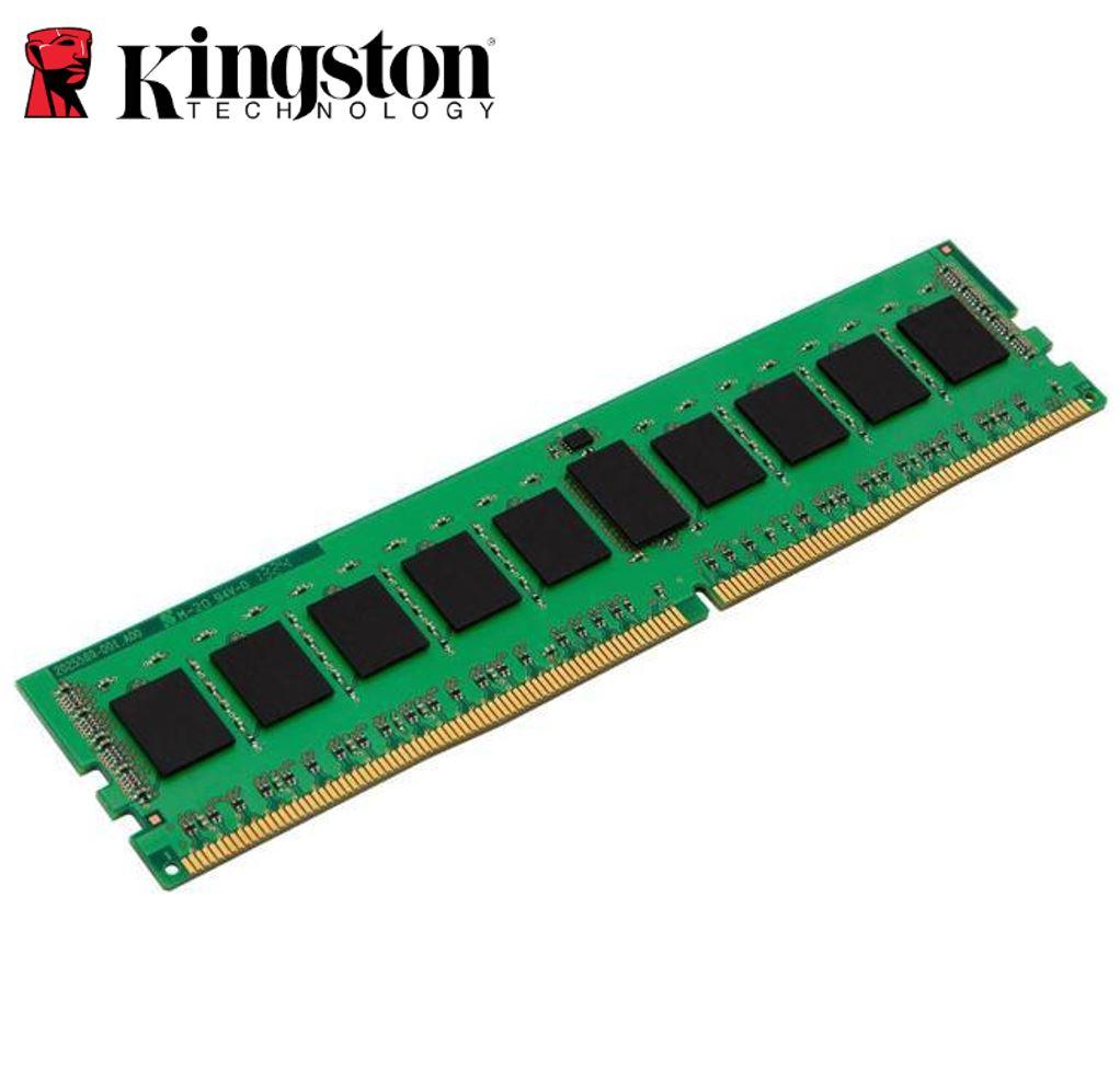 Kingston 16GB DDR4 UDIMM memory module with gold contact fingers and specifications.