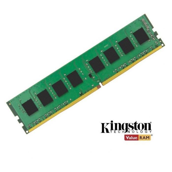 Kingston 4GB DDR4 UDIMM memory module with specifications including 2400MHz speed and 288-pin form factor.