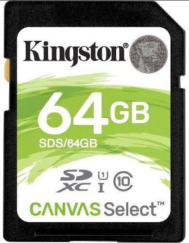 Kingston 64GB SD Card SDHC/SDXC Class10 UHS-I with waterproof and shockproof features, ideal for HD video and photo storage.