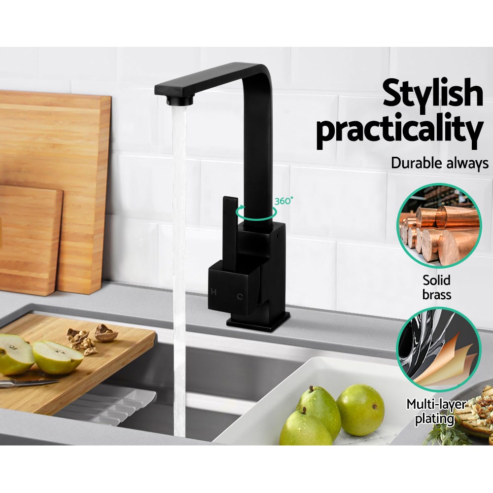 Cefito Kitchen Mixer Tap in black, showcasing its sleek design and durable materials, perfect for modern kitchens.