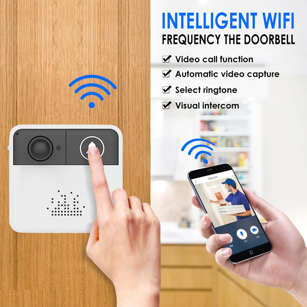 Knock Knock Video Doorbell with WiFi connectivity, showcasing its sleek design and camera features.