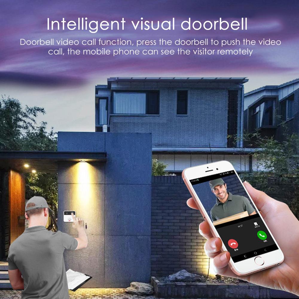 Knock Knock Video Doorbell with WiFi connectivity, showcasing its sleek design and camera features.