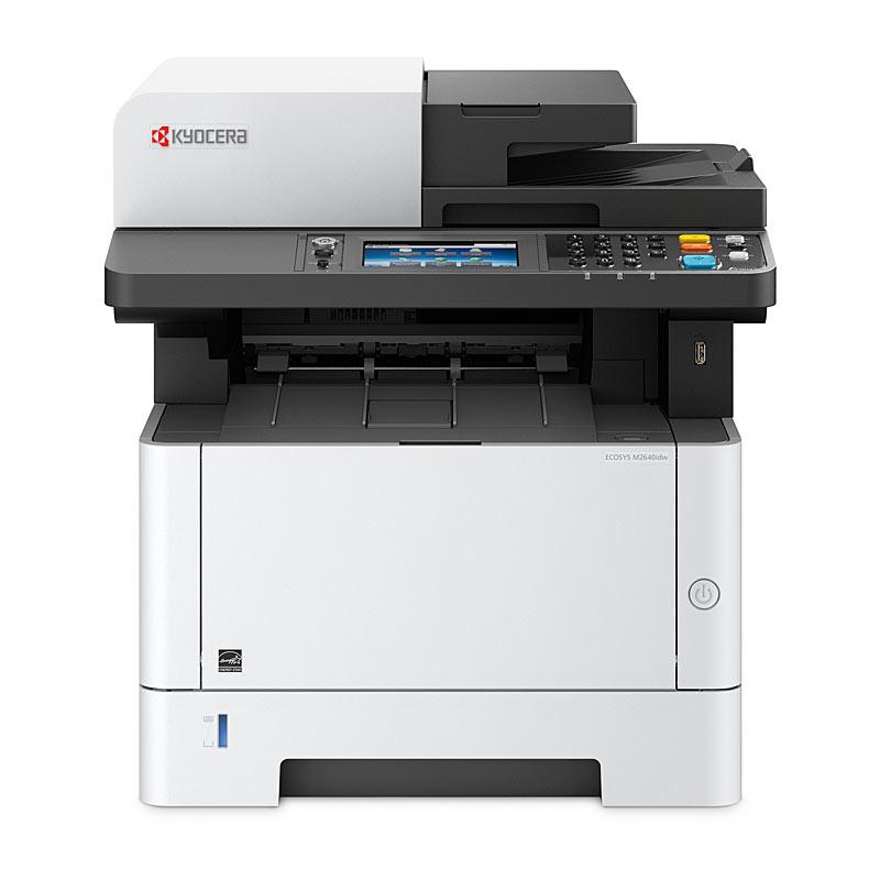 KYOCERA M2640IDW Laser MFP showcasing its sleek design and multifunction capabilities.