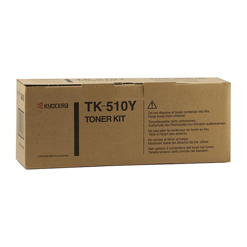 KYOCERA TK510 Yellow Toner cartridge with vibrant yellow color, designed for high-quality printing.