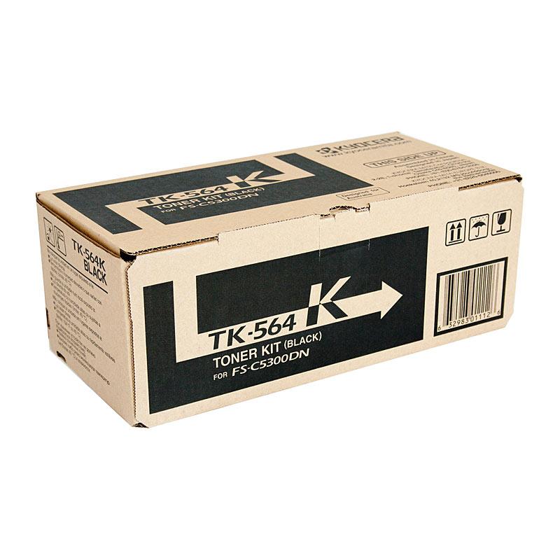 KYOCERA TK564 Black Toner cartridge, designed for high-quality printing with a yield of 12,000 pages, compatible with select Kyocera printers.