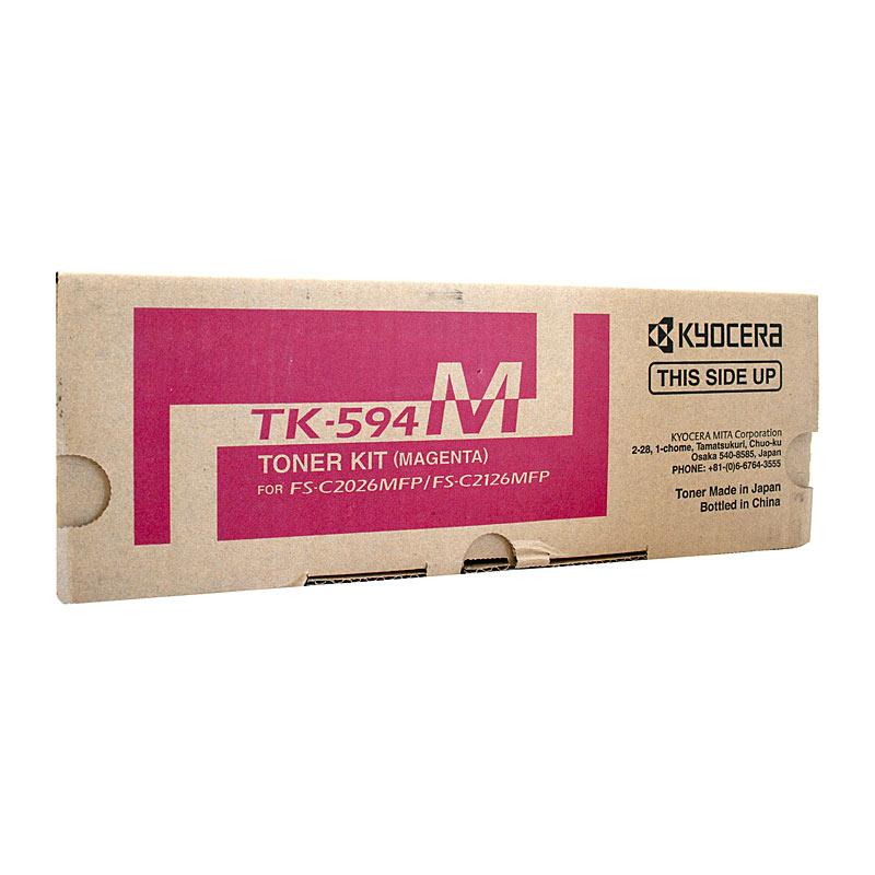 KYOCERA TK594 Magenta Toner cartridge, designed for high-quality printing with vibrant color output.