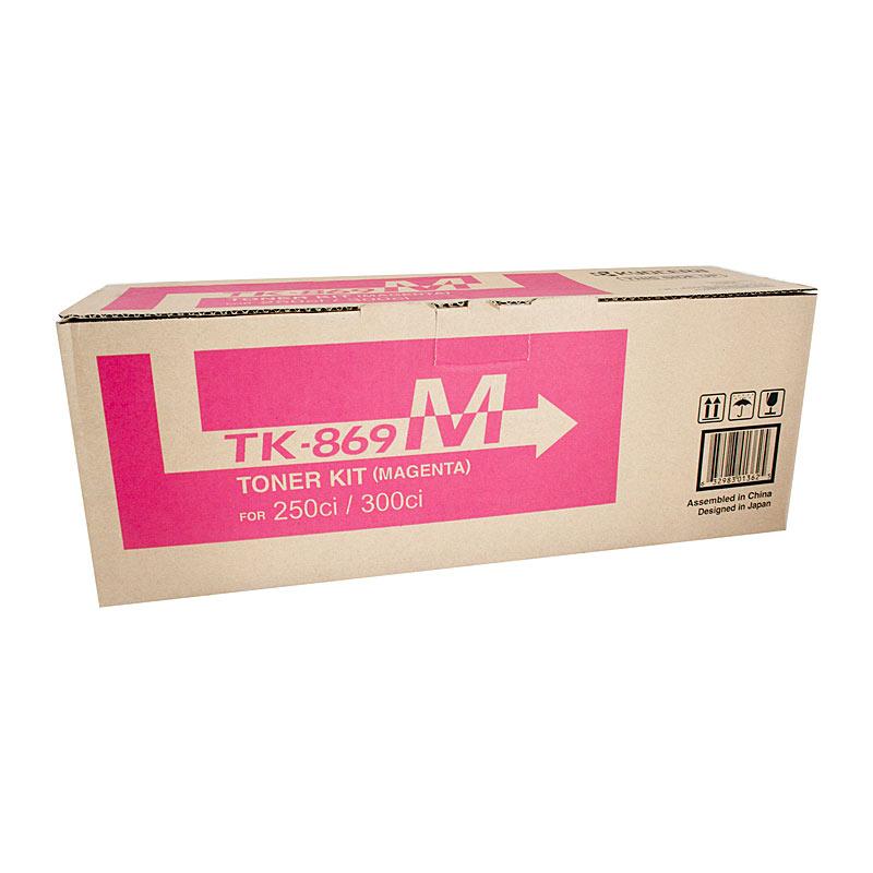 KYOCERA TK869M Magenta Toner cartridge, designed for high-quality printing with vibrant colors.