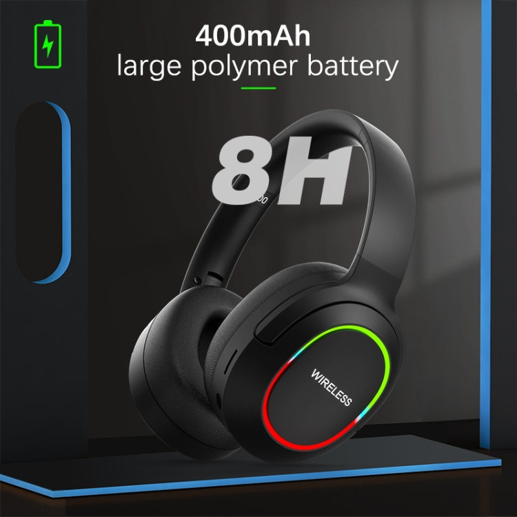 L800 Foldable ENC Noise Reduction Wireless Gaming Headset with RGB lighting and ergonomic design, showcasing its sleek and modern look.