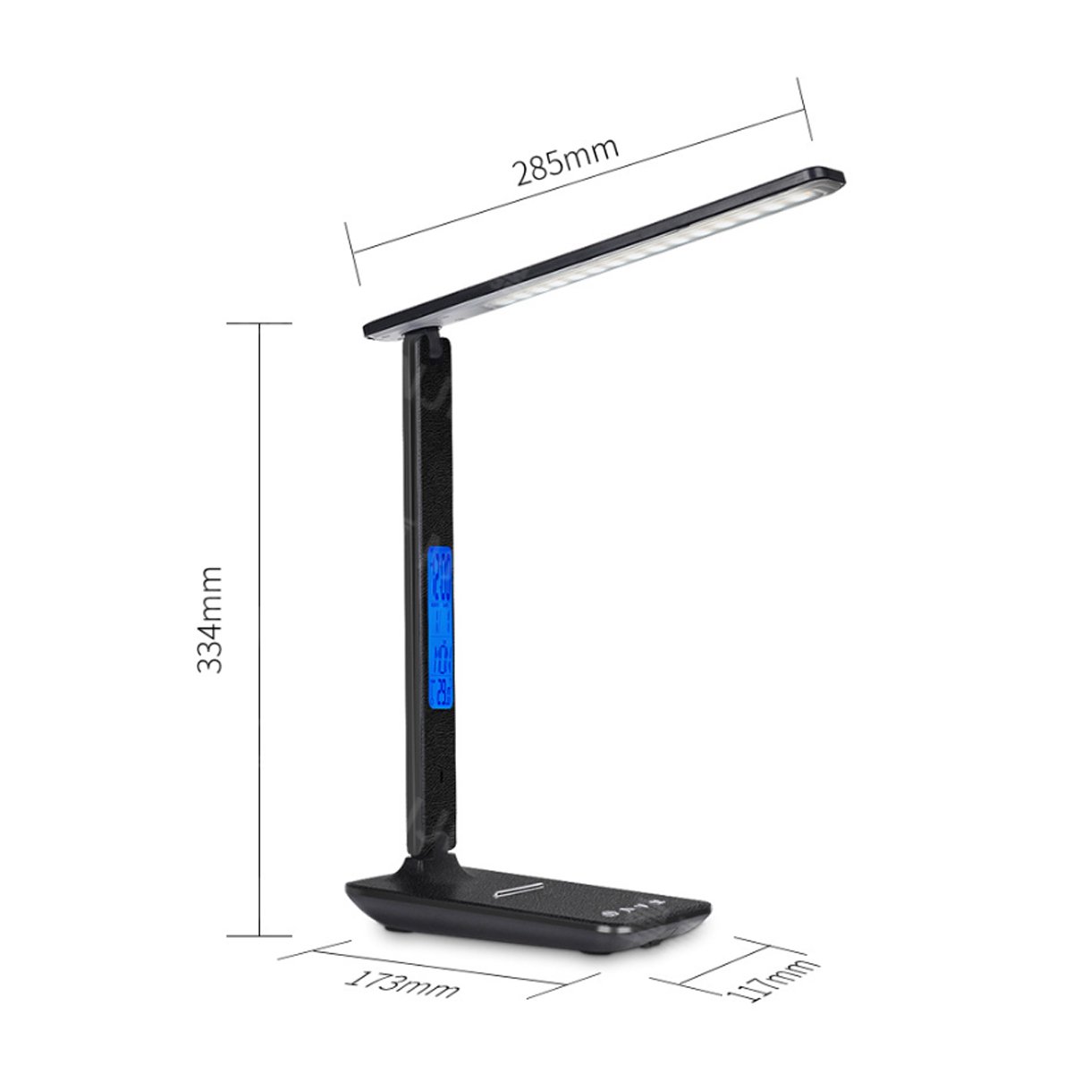 Lamp Plus 3 in 1 multifunctional lamp featuring a phone charger, clock, and thermostat with RGB lighting.