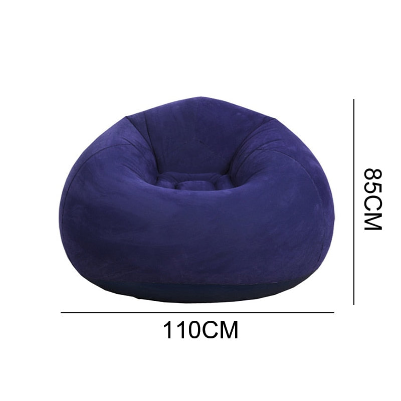 Large Lazy Inflatable Sofa Chair in vibrant colors, showcasing its comfortable and spacious design, perfect for lounging indoors or outdoors.