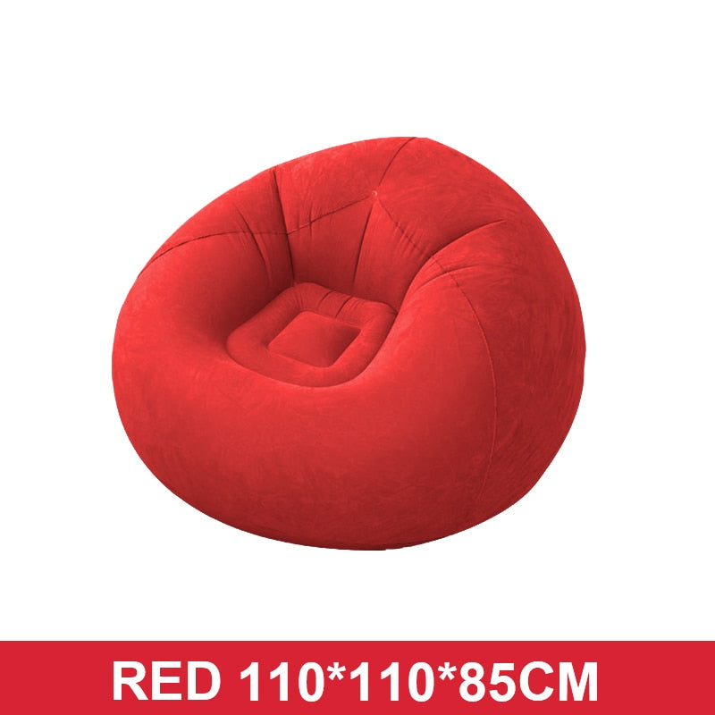 Large Lazy Inflatable Sofa Chair in vibrant colors, showcasing its comfortable and spacious design, perfect for lounging indoors or outdoors.