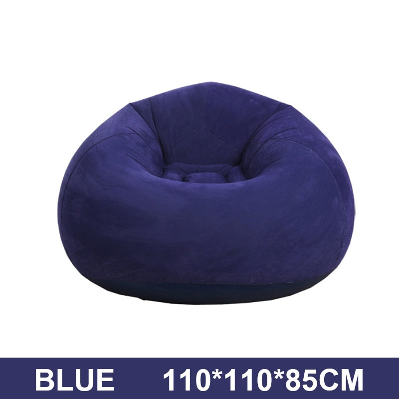 Large Lazy Inflatable Sofa Chair in vibrant colors, showcasing its comfortable and spacious design, perfect for lounging indoors or outdoors.