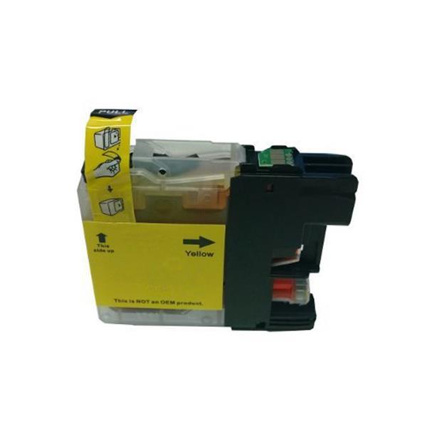 LC133 Yellow Compatible Inkjet Cartridge with 10ml ink volume, designed for vibrant printing.