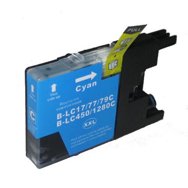 LC77XL Cyan Compatible Inkjet Cartridge with vibrant cyan ink for high-quality printing.