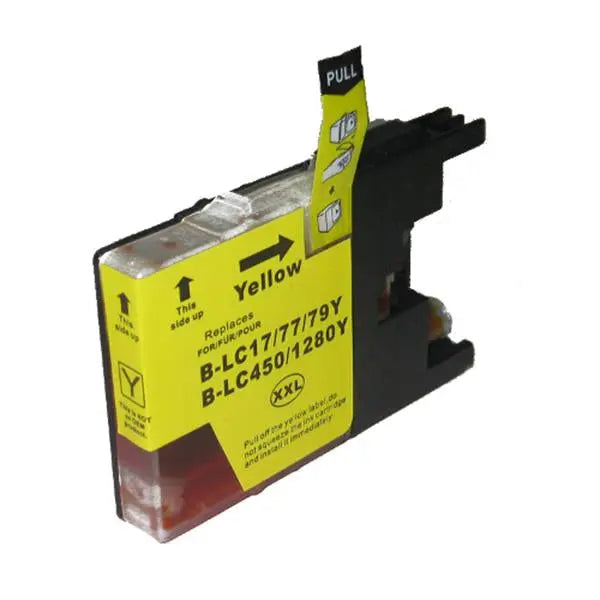 LC77XL Yellow Compatible Inkjet Cartridge showcasing its vibrant yellow color and high-quality design.