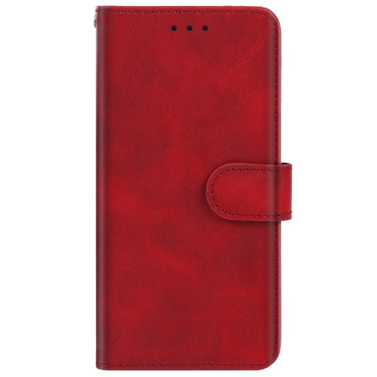 Red leather phone case designed for Wiko Y52, featuring card slots and a holder for horizontal viewing.