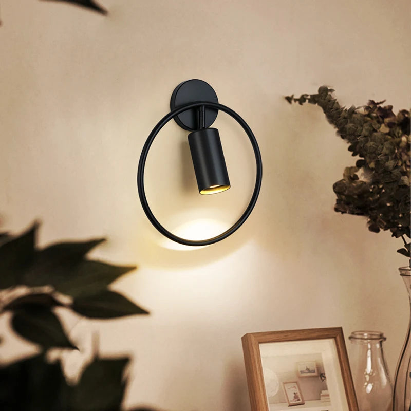 LED Lighting Lamparas in black and bronze, designed for mirrors and outdoor use, featuring a 180-degree adjustable lamp head.