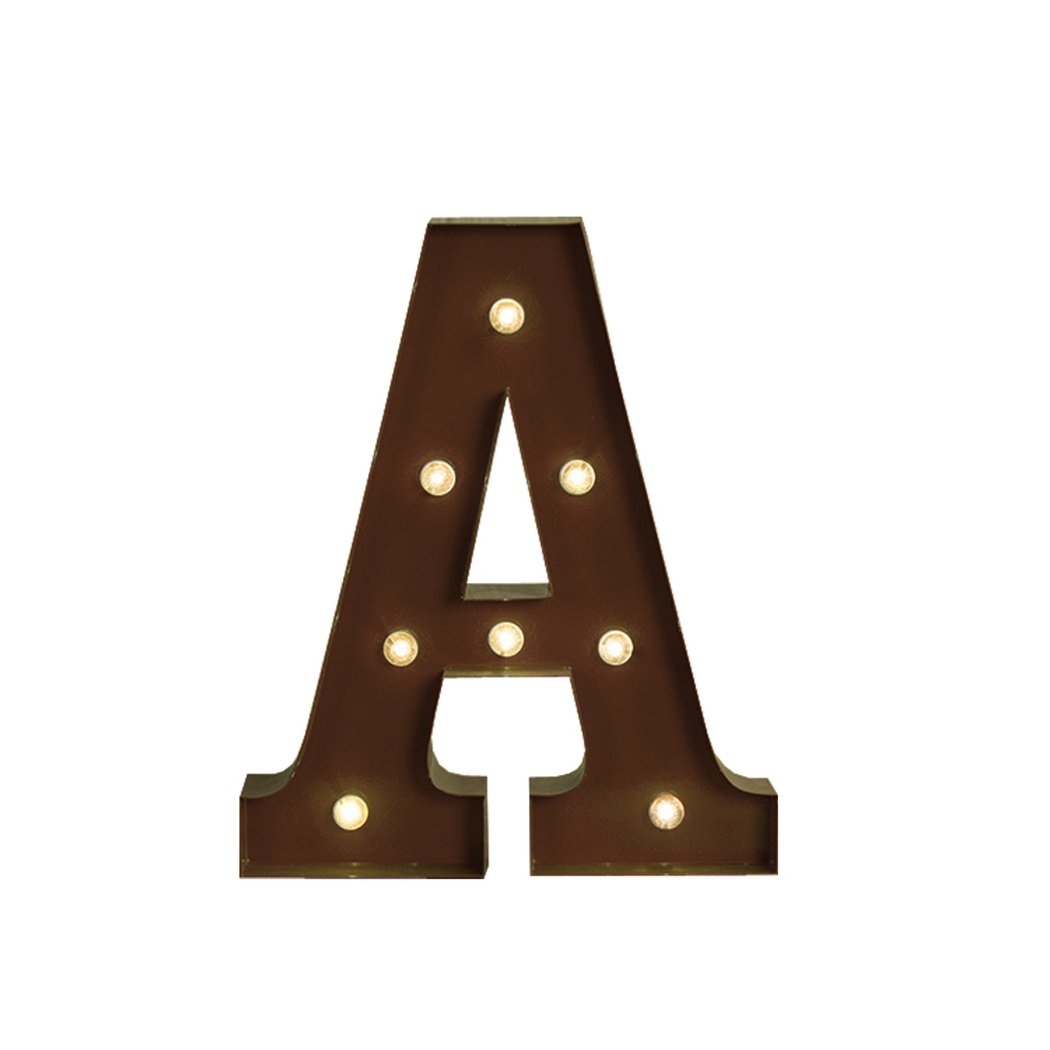 LED Metal Letter Lights in a stylish arrangement, perfect for events and parties, showcasing a warm glow and personalized messages.