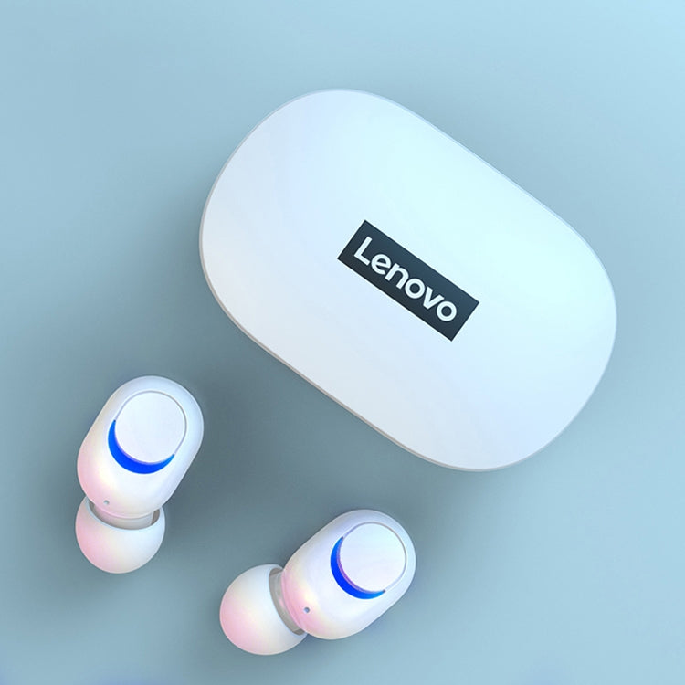 Lenovo PD1X TWS True Wireless Bluetooth Earphones in white, showcasing ergonomic design and charging case.