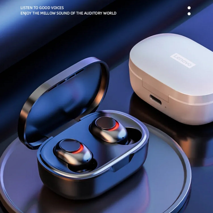 Lenovo PD1X TWS True Wireless Bluetooth Earphones in white, showcasing ergonomic design and charging case.