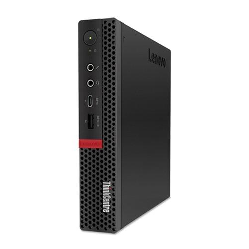 LENOVO ThinkCentre M720 TINY desktop PC with Intel i5-9400T, 8GB RAM, and 256GB SSD, showcasing its compact design and ports.