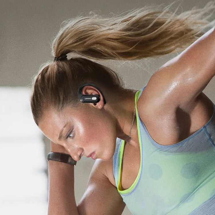 Lenovo XT60 Bluetooth 5.3 Ear-mounted Sports Wireless Bluetooth headphones with ergonomic design and LED display.